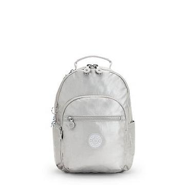 Kipling Seoul Small Metallic Tablet Rugzak Zilver | NL 1604YX